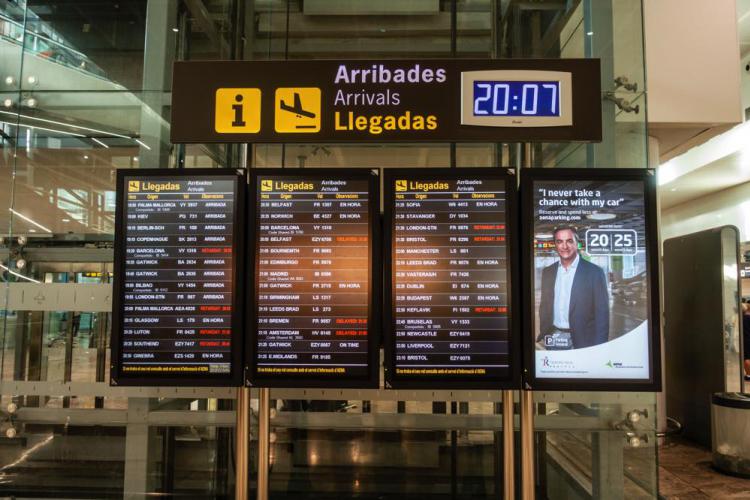 Aeropuerto de Alicante, pantalla de llegadas